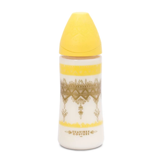 Suavinex - Premium Silicone Feeding Bottle 360ml, Yellow Suavinex - Premium Silicone Feeding Bottle 360ml, Yellow