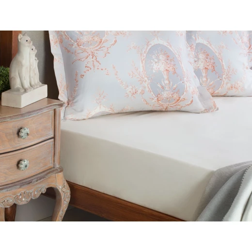 Madame Coco - Manon Ranforce Fitted Sheet - Single, Ecru