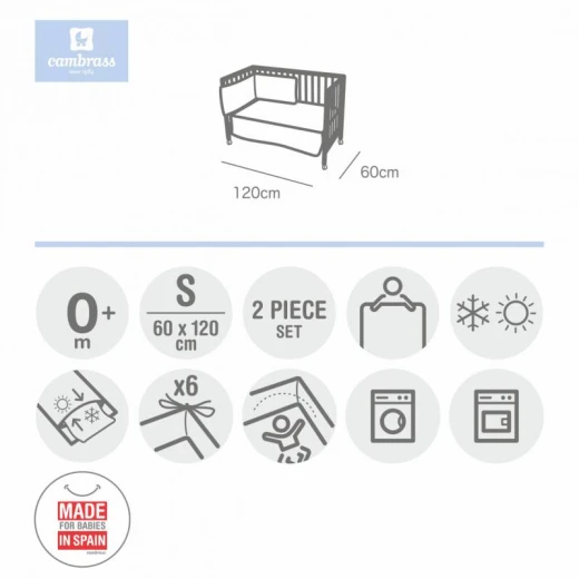 Cambrass Set 2 Pcs Baby Bed Dress 60 Crown Blue - Cambrass - Image 4