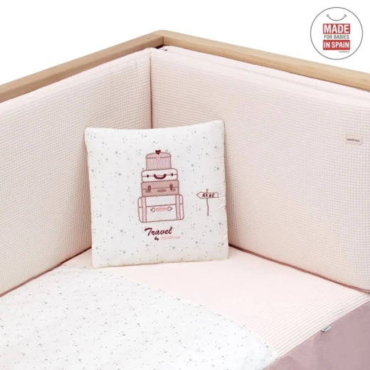 Cambrass - Set 2 Pcs.bedspread W/s Cot 60 Sky Pink 60x120x3 cm - Cambrass - Image 7