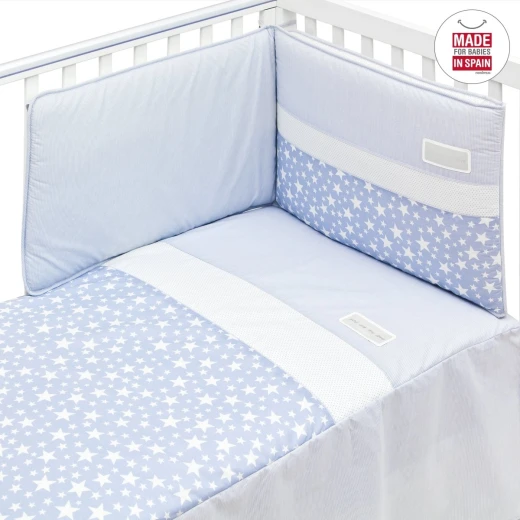 Cambrass - Set Bedspread+bumper 60x120 cm Star Blue - Cambrass - Image 3