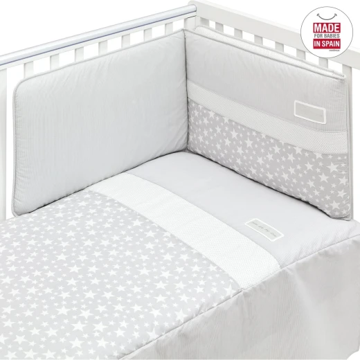 Cambrass - Set Bedspread+bumper 60x120 cm Star Grey - Cambrass - Image 2