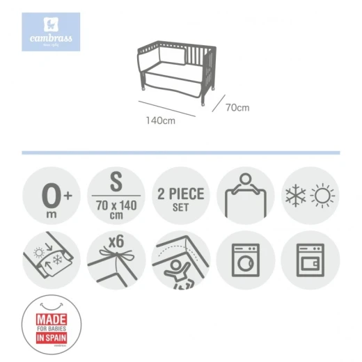 Cambrass - Set 2 Pcs.bedspread W/s Cot 70 Sky Blue 70x140x3 cm - Cambrass - Image 4