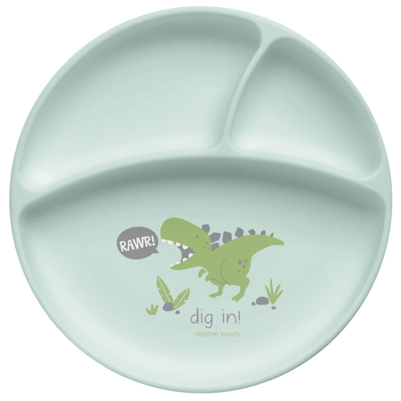 Stephen Joseph Silicone Baby Plate Dino - Stephen Joseph