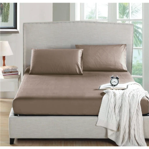 Nova home fitted sheet microfiber twin 2pcs beige Nova home fitted sheet microfiber twin 2pcs beige