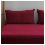 Nova home warmfit winter microfleece pillowcase set burgandy color 2 pieces - Nova Home