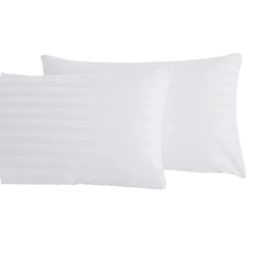 Nova Home UltraStripe Hotel Style Pillowcase Set, White Color