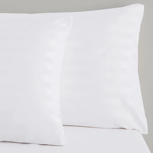 Nova Home UltraStripe Hotel Style Pillowcase Set, White Color - Nova Home - Image 2
