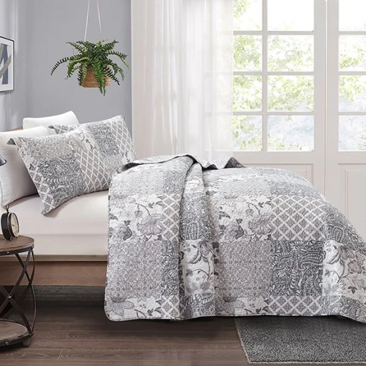 Nova Bed Spread 4 Pieces Set Percy, Gray Color - Nova Home - Image 6