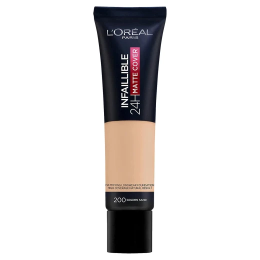 L'Oreal Paris Infallible Matte Cover Foundation Shade 200 Full Coverage Makeup 30ml Flawless Skin