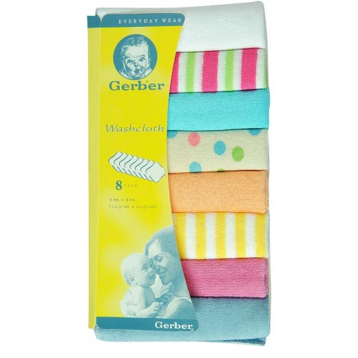 Gerber Kids Washcloths, 8 Pieces, Assortment Models - Image 3