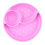 Chicco Easy Menu Silicone Divided Plate, Pink Color, +12 Months - Chicco