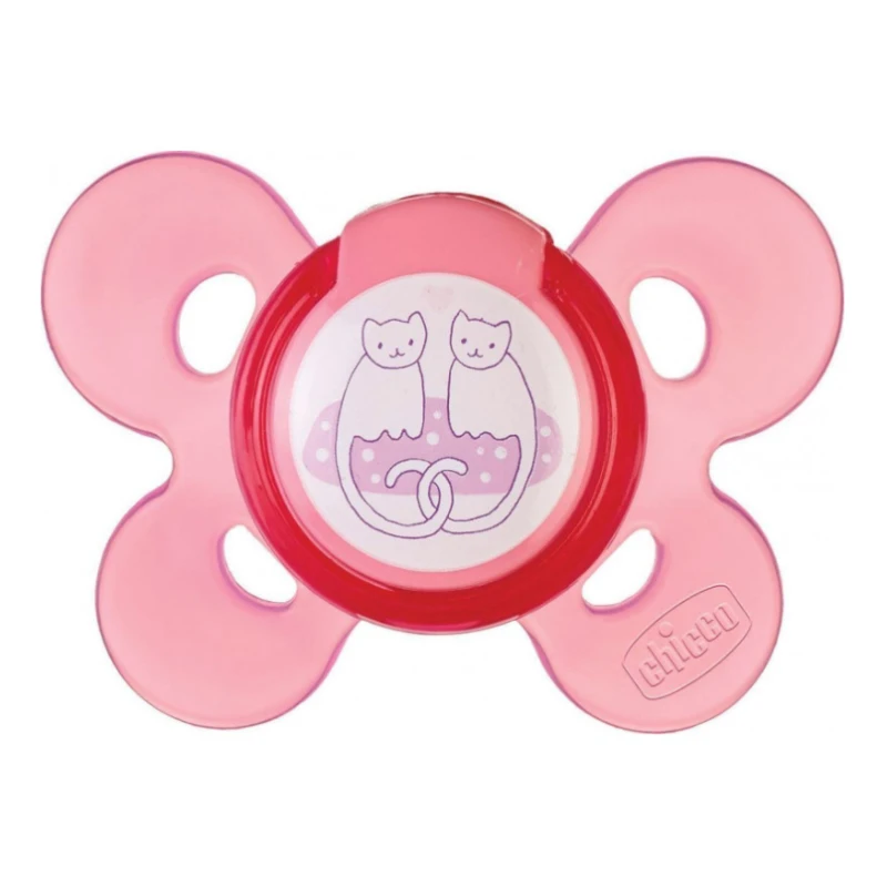 Chicco Physio Comfort Soother With Case Silicone 6-12M (Pink) - 1 Piece - Chicco