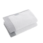 Cambrass Vichy towel Set, Grey Color, 25*35 Cm, 2 Pieces - Cambrass