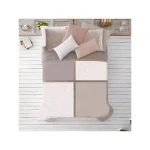 Manterol Doko Velvet Winter Comforter Set, Beige Color, King Size,  6 Pieces - MANTEROL