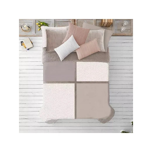 Manterol Doko Velvet Winter Comforter Set, Beige Color, King Size, 6 Pieces Manterol Doko Velvet Winter Comforter Set, Beige Color, King Size, 6 Pieces