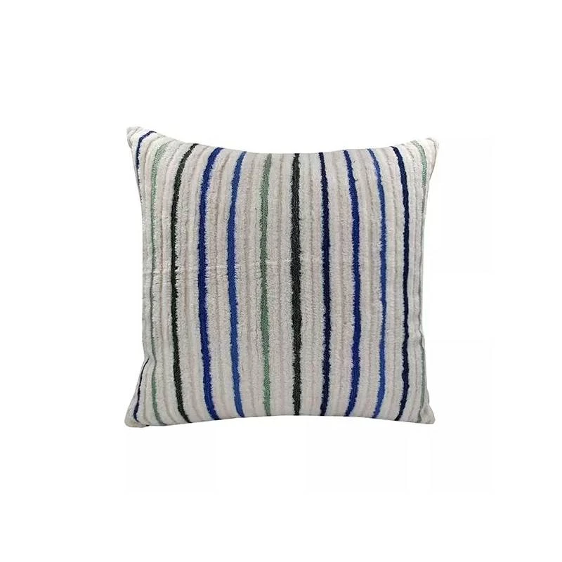 Nova Home Vertical Handmade Embroidered Cushion Cover, Blue Color, 50x50 cm - Nova Home