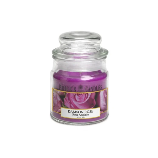 Price's Medium Scented Candle Jar With Lid, Damson Rose
