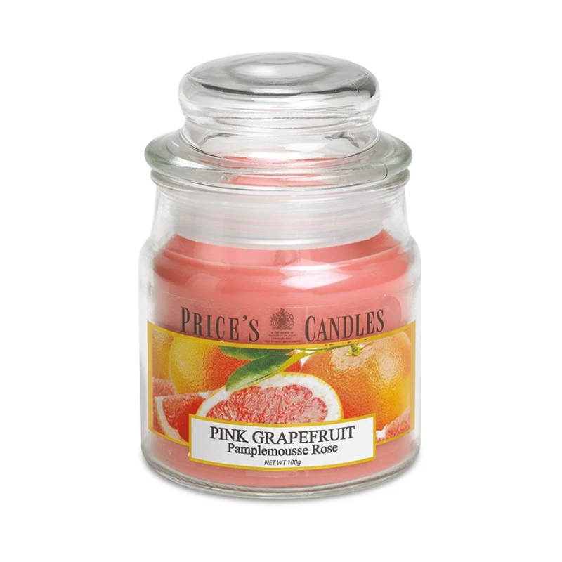 Price's Medium Scented Candle Jar with Lid, Pink Grafruit - Price's
