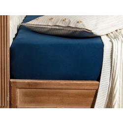 Madame Coco Valeria Single Fitted Sheet - Dark Blue Color, 120*200 Cm