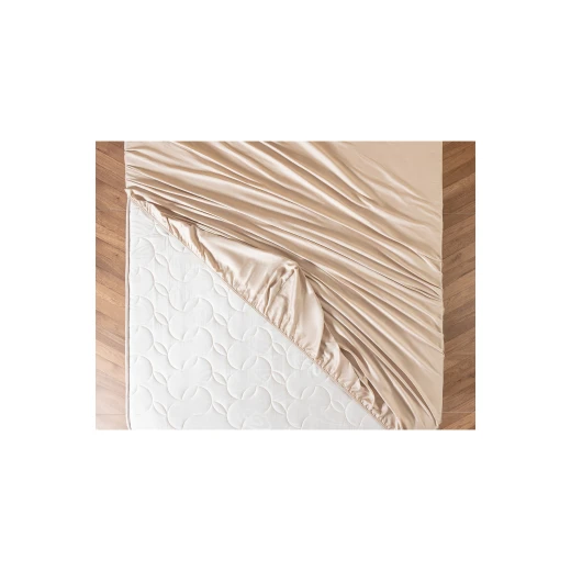 Madame Coco Ciel Satin Single Bed Sheet, Beige Color