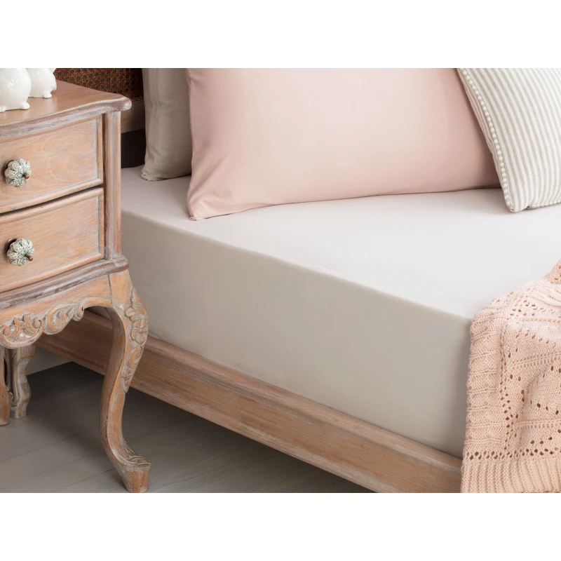 Madame Coco Cotton Jersey Fitted Sheet, 100*200 cm, Beige - Madame COCO