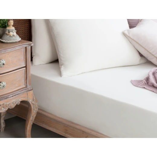 Madame Coco Cotton Jersey Fitted Sheet, 100*200 cm, White