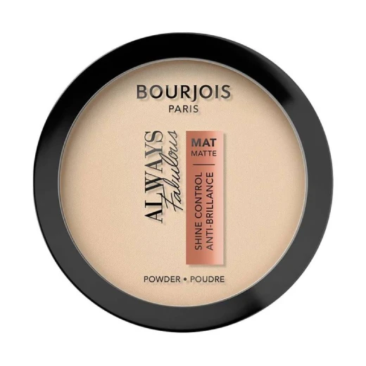 بودرة Bourjois Always Fabulous Matte المضغوطة بلون عاجي ذهبي 10 جم مكياج وجه يدوم طويلاً للتحكم في اللمعان