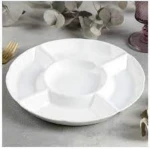 Wilmax  Divided Round Dish - White 25.5cm - Willmax