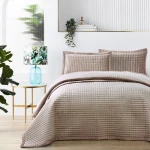 Nova Home  Velvet Bed Spread Valora King Sand 3pcs - Nova Home