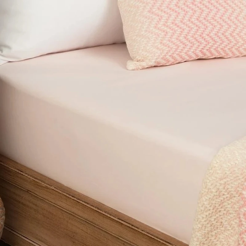 Madam Coco Dorothy Ranforce Bed Sheet - Powder Single-Size - Madame COCO