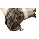 Nova hand made knitted throw blanket black color 130*160 cm - Nova Home
