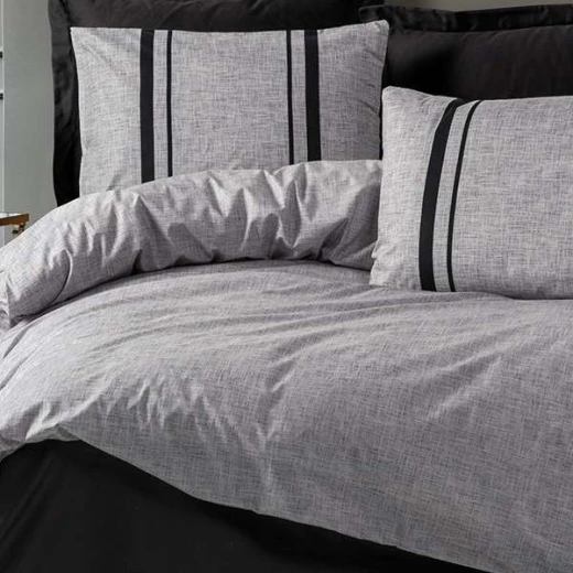 Nova Home Bitter Duvet Cover Set ,100% Cotton, Grey & Black Color, King Size, 4 Pieces - Nova Home - Image 3
