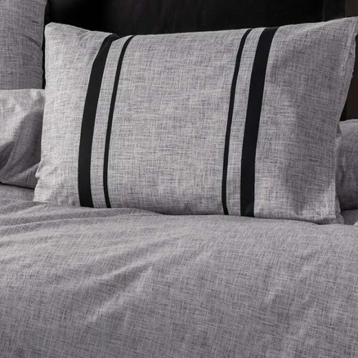 Nova Home Bitter Duvet Cover Set ,100% Cotton, Grey & Black Color, King Size, 4 Pieces - Nova Home - Image 4