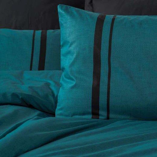 Nova Home Bitter Duvet Cover Set ,100% Cotton, Petrol & Black Color, King Size, 4 Pieces - Nova Home - Image 4