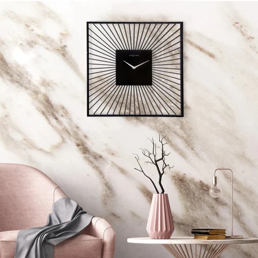 Nextime Wall Clock Vasco Square Black - Nextime - Image 4