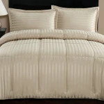 Nova home ultrastripe hotel style pillowcase set, beige color - Nova Home