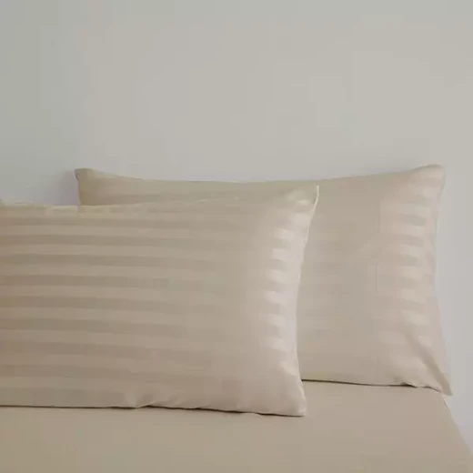 Nova home ultrastripe hotel style pillowcase set, beige color - Nova Home - Image 3