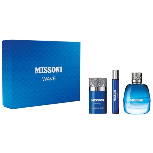 Missoni Wave Gift Set for Men with Deodorant Spray Fresh Sea Notes Fragrance Missoni Wave Gift Set for Men with Deodorant Spray Fresh Sea Notes Fragrance