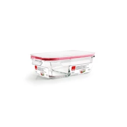 حافظة طعام زجاج 950 مل بقسمين من Ibili Lunch-Away - أحمر