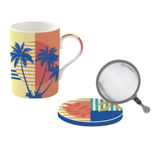 Easy Life Bahia 350ml Mug with Infuser & Lid in Box - Multicolored