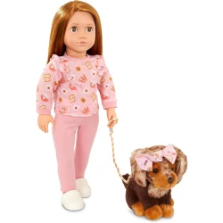 Our Generation Claudia & Cinnamon 46 Doll & Pet – 15cm Dachshund Dog Plush