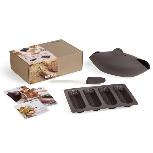 Brabantia Essential Homemade Bread Maker Microwave & Dishwasher Safe, Includes Mini Baguette Moulds & Easy Recipes Brown Brabantia Essential Homemade Bread Maker Microwave & Dishwasher Safe, Includes Mini Baguette Moulds & Easy Recipes Brown