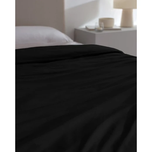Madame COCO Manon Double Duvet Cover, 100% Cotton Ranforce, Plain Black, 200x220 cm, Timeless Collection, Made in Turkey - Madame COCO - Image 4