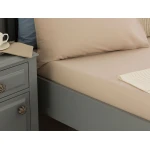 Manon Single 100% Cotton Ranforce Fitted Sheet Stone, Elastic Edges, Soft & Breathable, 100x200 cm - Madame COCO