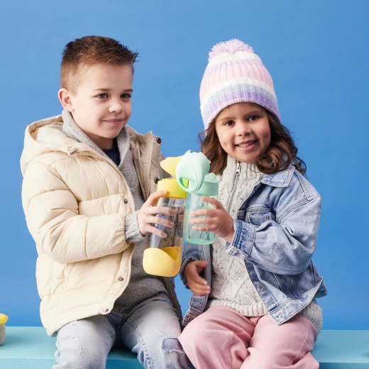 b.box Junior Bottle with Straw, 380ml Leak-Proof Toddler Water Bottle, BPA-Free, Easy-Clean, Push-Button Lid, For Kids 12 Months+ Spearmint - B.Box - Image 2