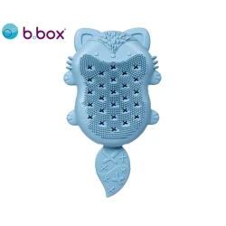 b.box Baby Bath Brush + Sponge, Soft Silicone Cradle Cap Brush & Replaceable Sponge, Fox Design, Gentle Scalp Exfoliator for Newborns, BPA-Free, Dishwasher Safe