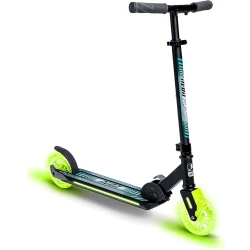 Yvolution Neon Flash Foldable Kids Scooter with Light up Wheels, Easy Folding Scooter with 2 Light up Wheels and and Rear Brake, Adjustable Height LED Scooer, Dynamic Lights Kick Scooter for Kids 5+