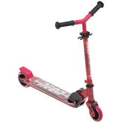 Yvolution Neon Dynamo LED Scooter – Red – Folding 2-Wheel Scooter with Light-Up Deck, Adjustable Handlebar & Non-Slip Footplate for Kids