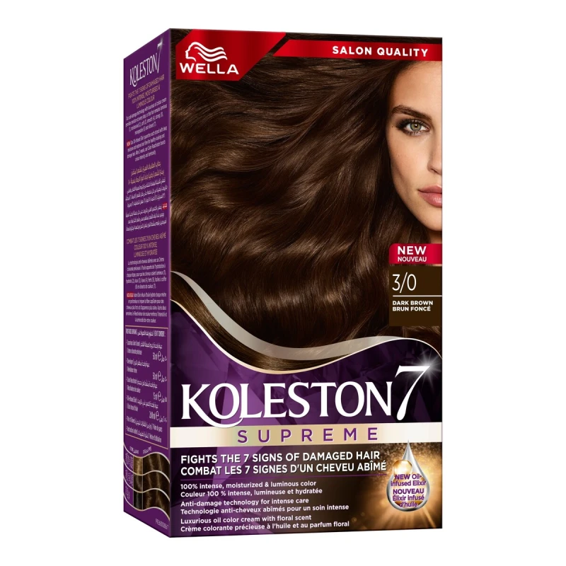 Wella Koleston Hair Dye Dark Brown 3/0 - 142ml - Wella